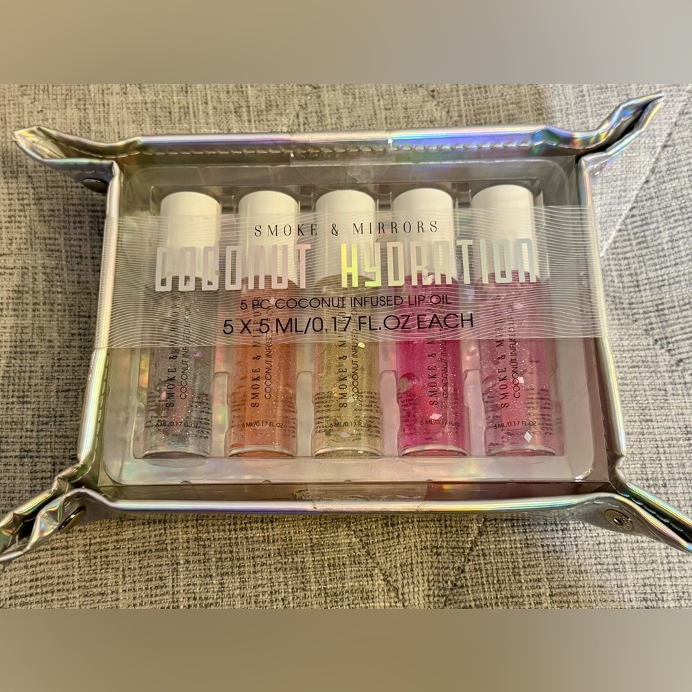 Smoke & Mirrors Coconut Hydration 5-Piece Lip Oil with Reusable Tray
